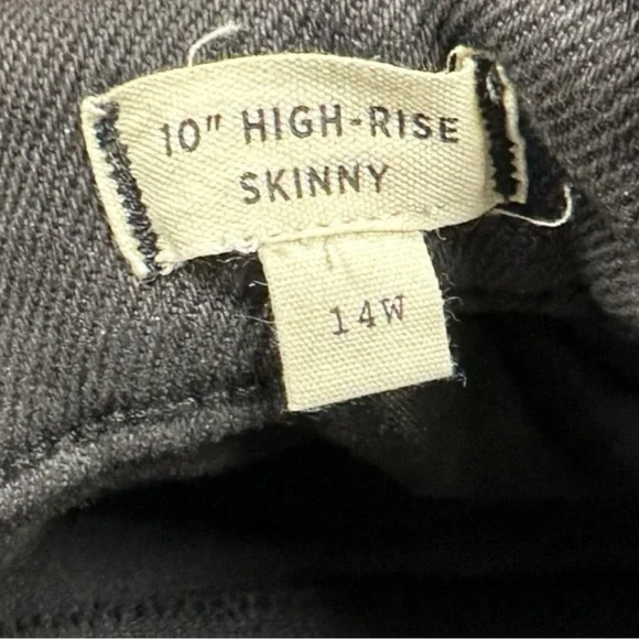 Madewell 10" High-Rise Skinny Jeans in Starkey Soft Black Gray Wash EUC 14W - Picture 3 of 4